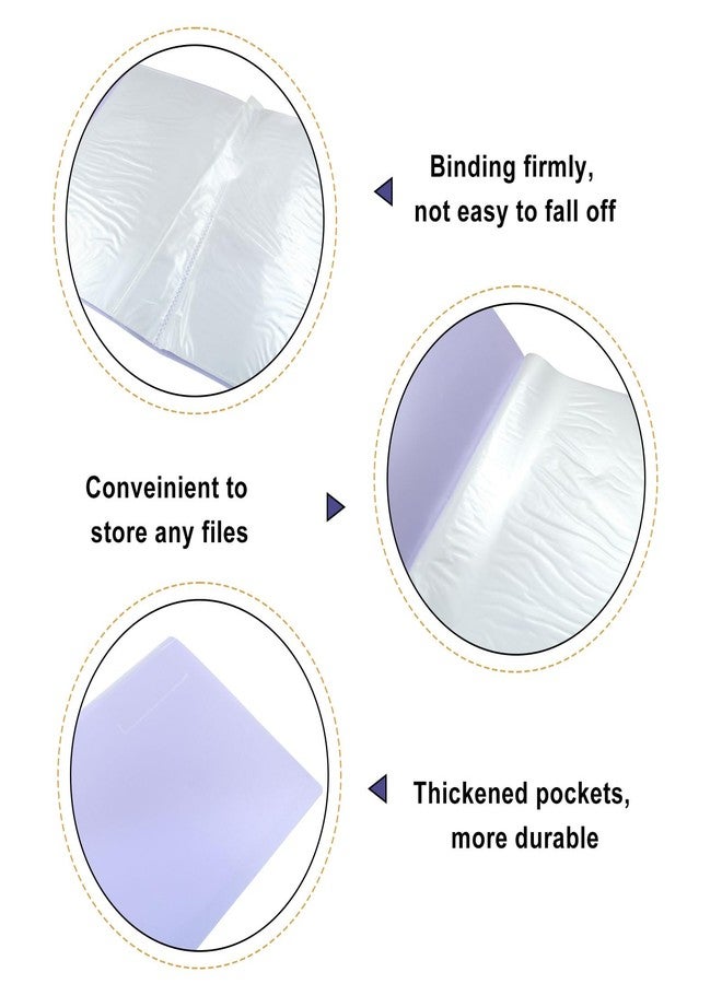 Verkelly Binder with Plastic Sleeves 30 Pockets, Display 60 Pages, A4 Portfolio Folders Document Paper Organizer Presentation Book(Purple) - Image 3